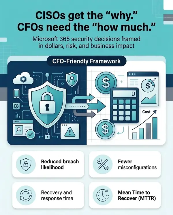 Post image: CISOs get the why, CFOs need the how much. Microsoft 365 security decisions framed in dollars, risk and business impact